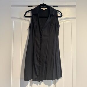Black Sleeveless Button-Down Dress